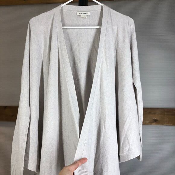 CLUB MONACO Wool Alpaca Blend Grey Waterfall Cardigan Sz S - Picture 3 of 7